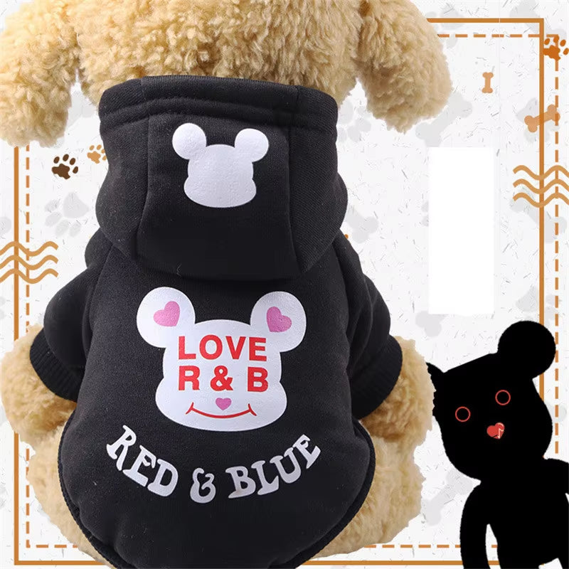Autumn/Winter Pet Clothes Cotton Sportswear Cute Cartoon Pattern Dog Costumes Clothes for Small and Medium Dog Pets Supplies