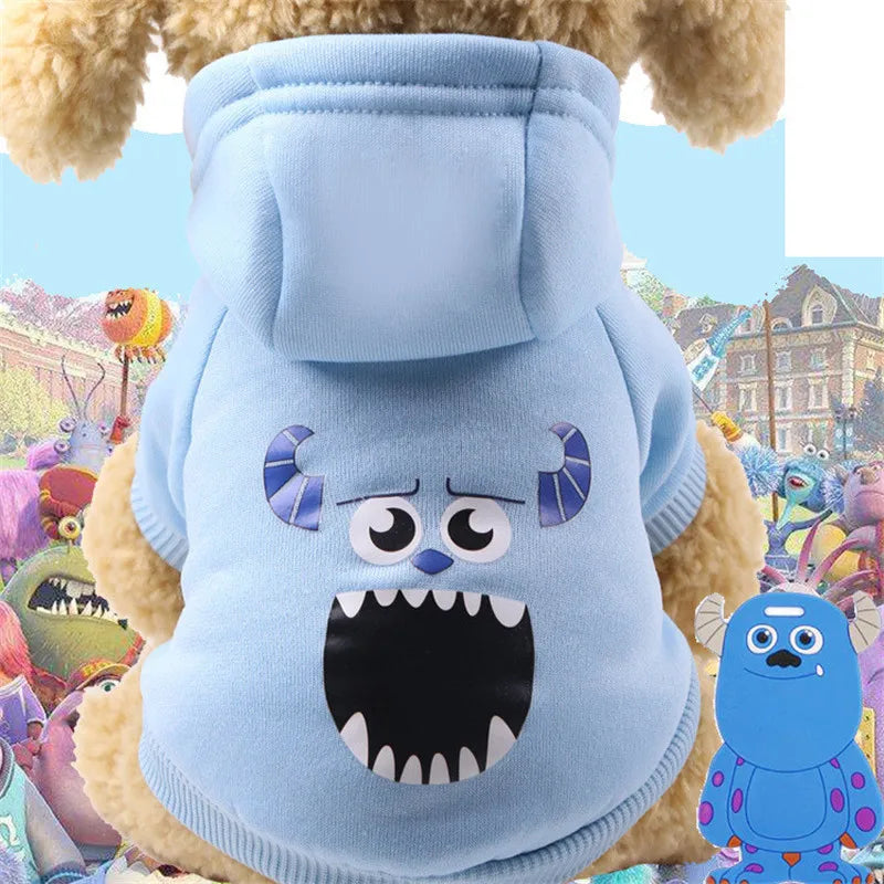 Autumn/Winter Pet Clothes Cotton Sportswear Cute Cartoon Pattern Dog Costumes Clothes for Small and Medium Dog Pets Supplies